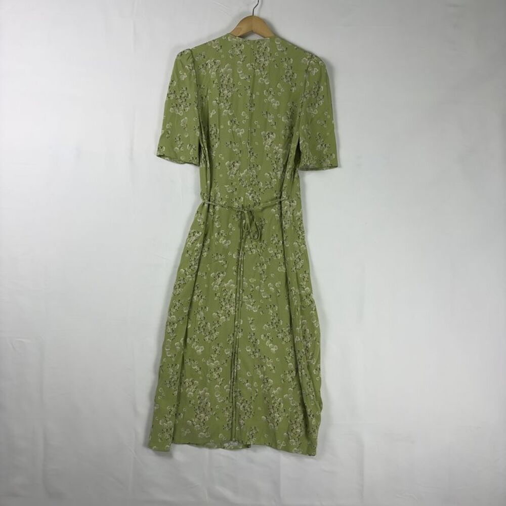 Rouje Light Green Floral Wrap Midi Dress - Picture 6 of 7